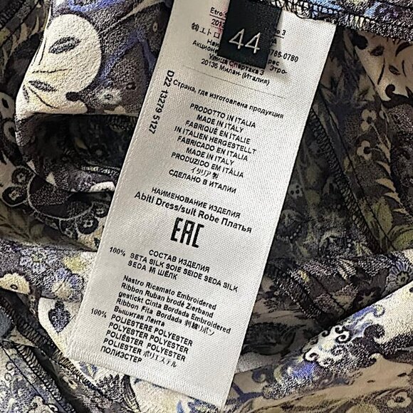 Etro Multicolor 100% Silk Midi Dress - Like New - Picture 3 of 8